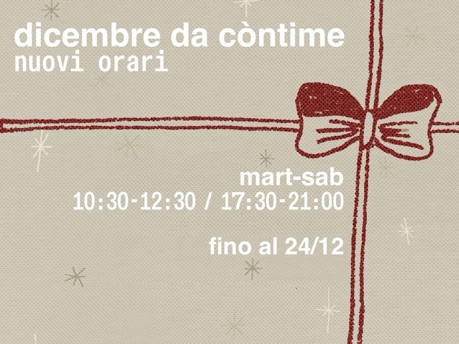 Nuovo orario attivo fino al 24 dicembre